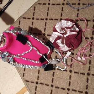 NWT MASSIVELY LONG GENUINE SOLID REAL GEMSTONE CHUNKY HEAVY NECKLACE 80" LONG